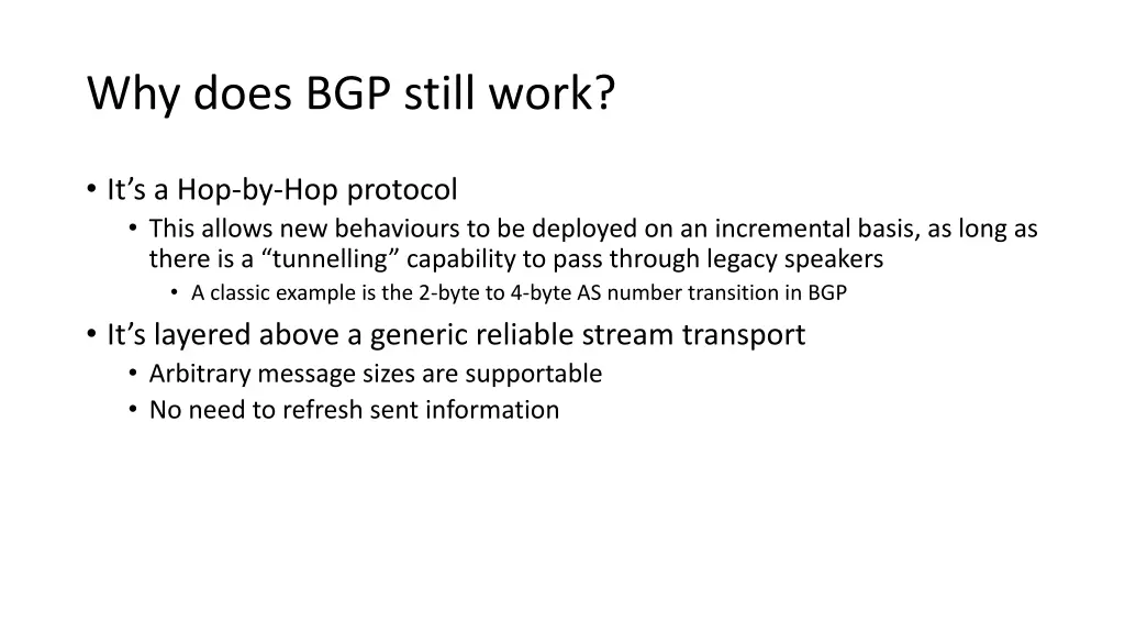 why does bgp still work