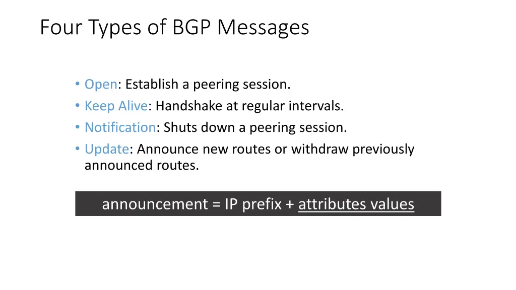 four types of bgp messages