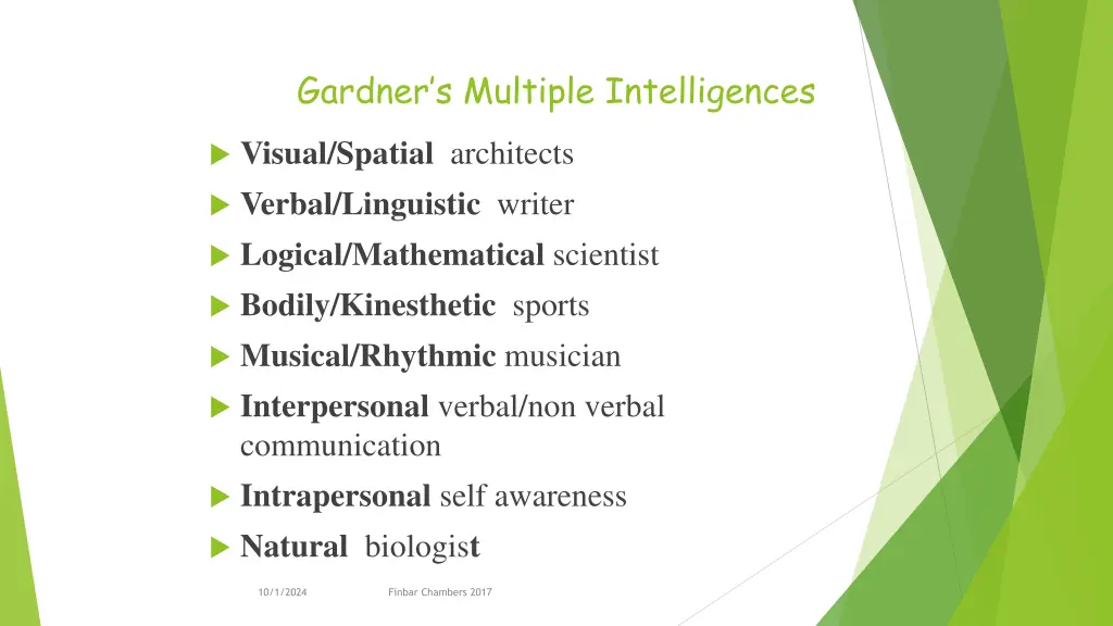 gardner s multiple intelligences