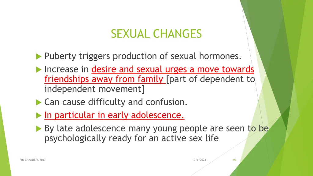 sexual changes