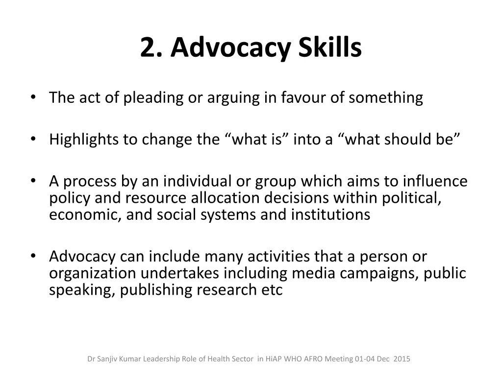 2 advocacy skills