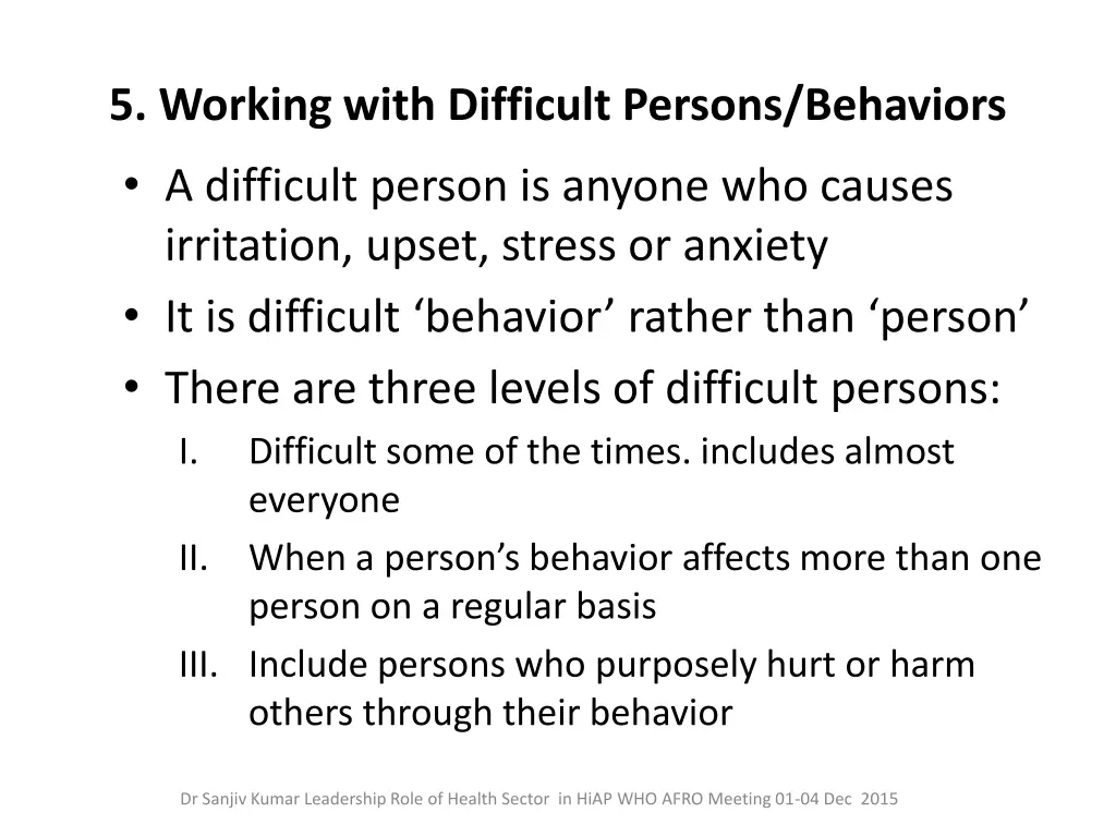 5 working with difficult persons behaviors