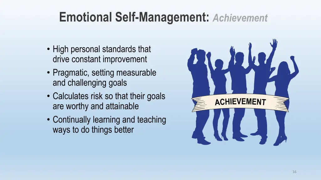 emotional self management achievement