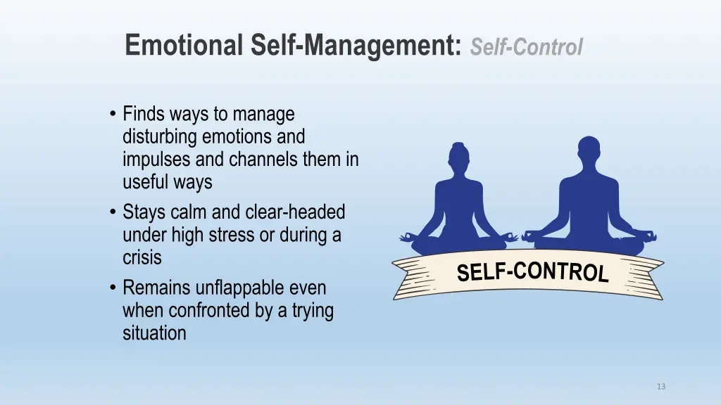 emotional self management self control