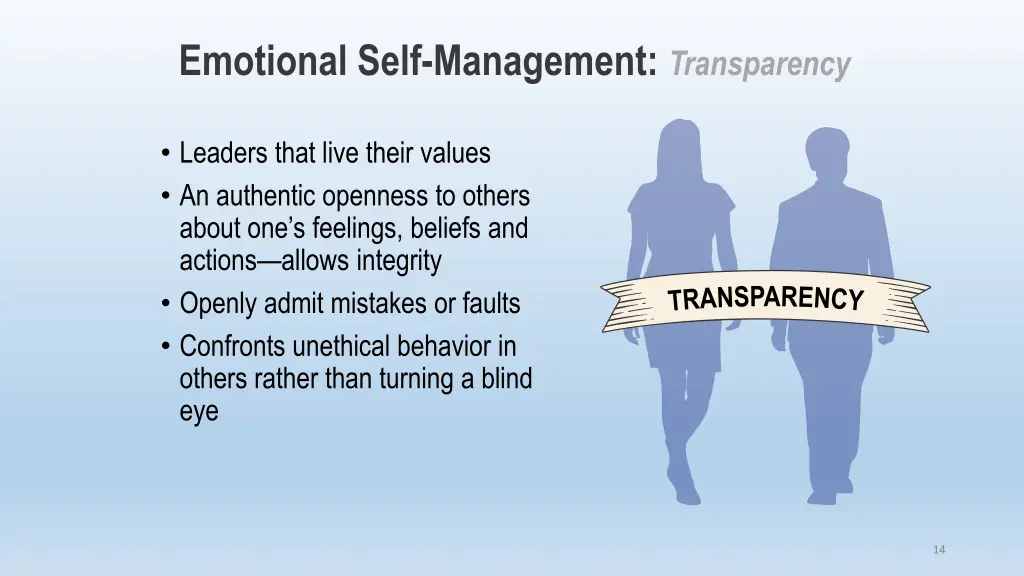 emotional self management transparency