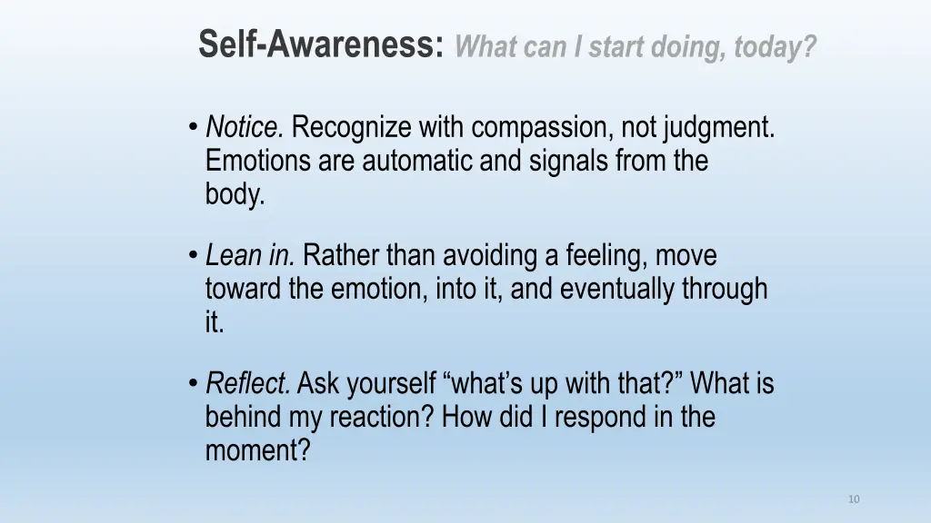 self awareness what can i start doing today