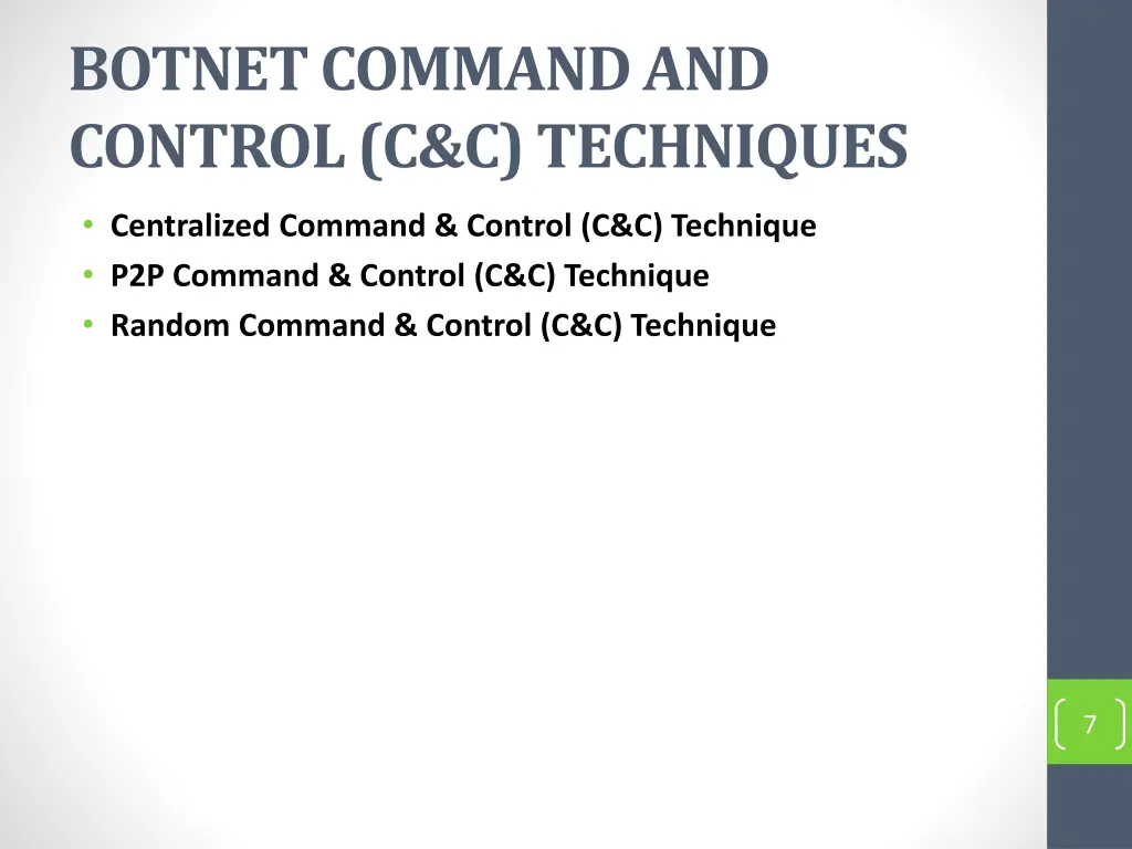 botnet command and control c c techniques