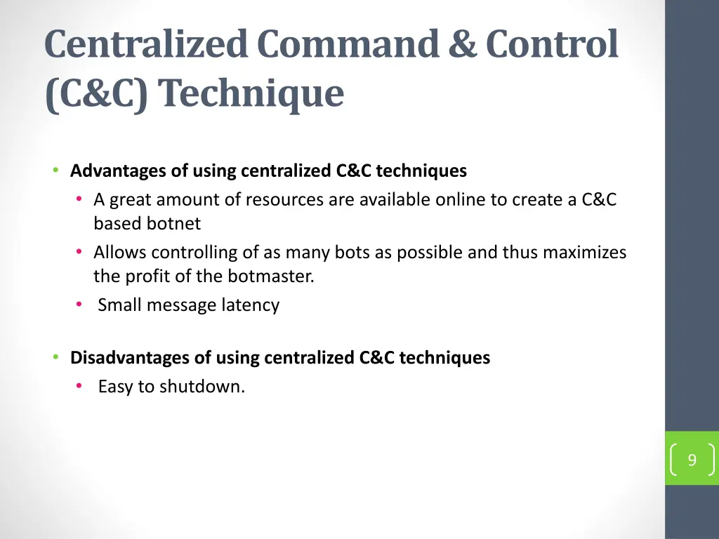 centralized command control c c technique 1