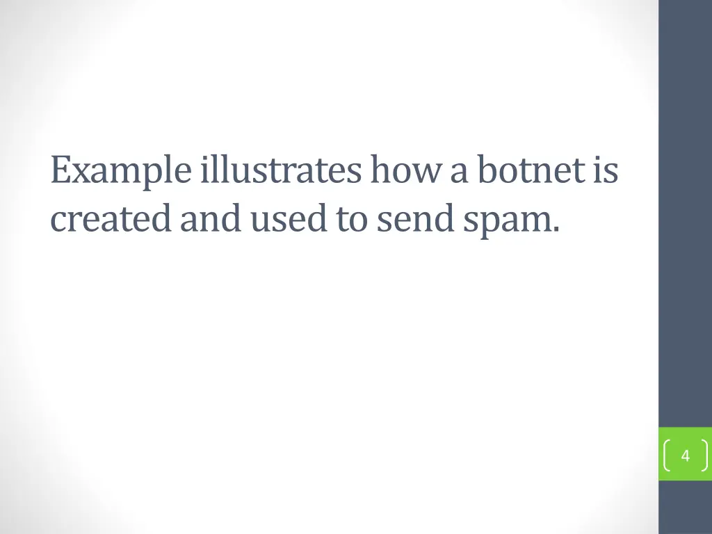 example illustrates how a botnet is created