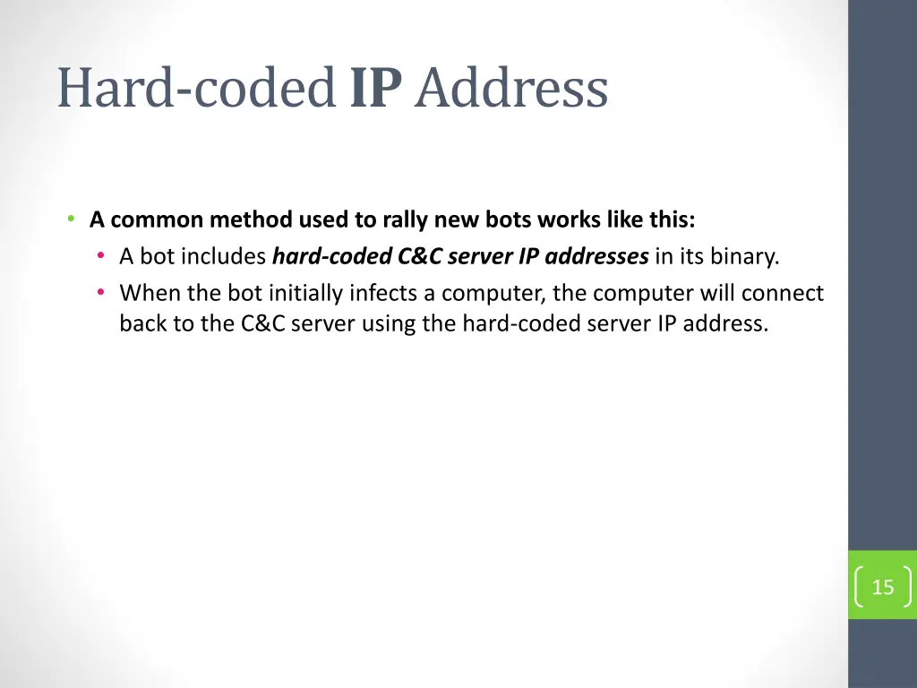 hard coded ip address