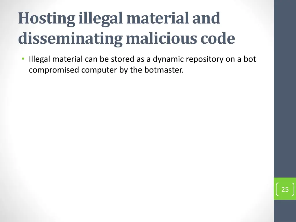 hosting illegal material and disseminating