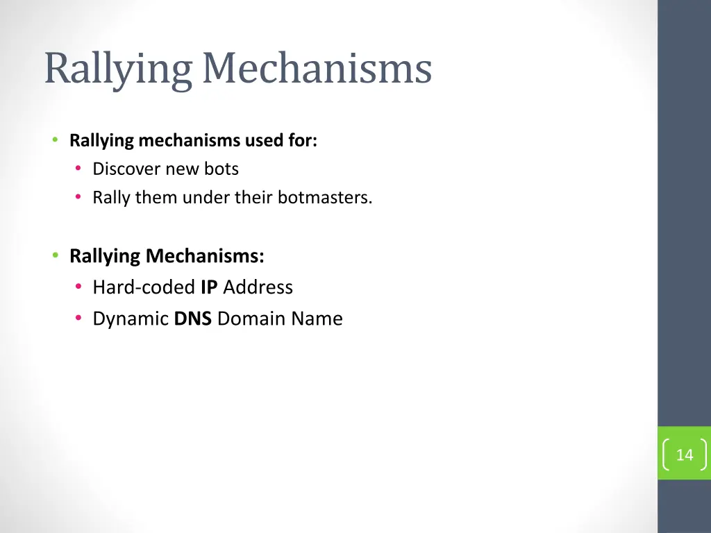 rallying mechanisms