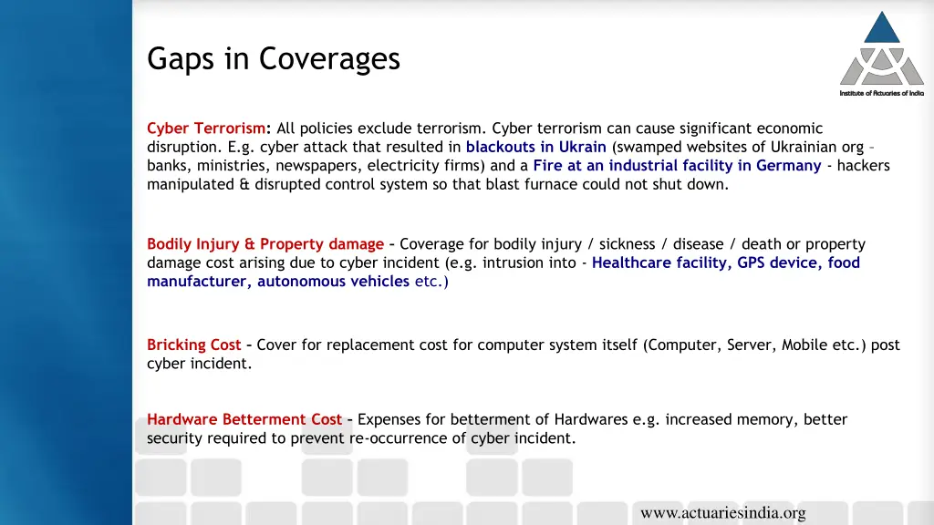 gaps in coverages