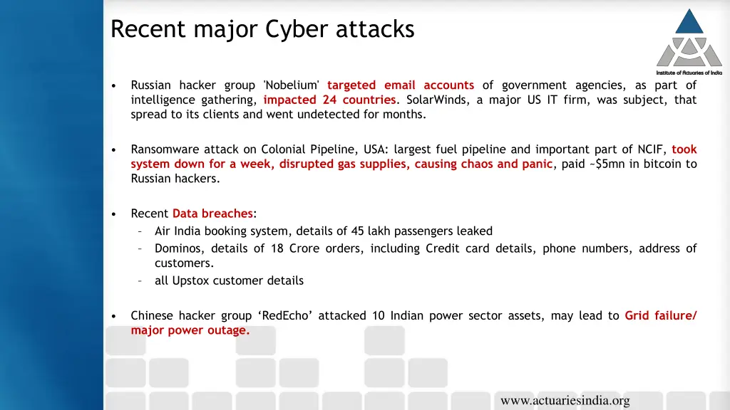 recent major cyber attacks