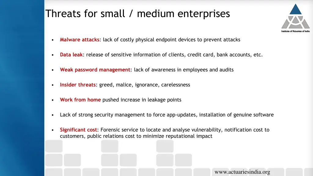 threats for small medium enterprises