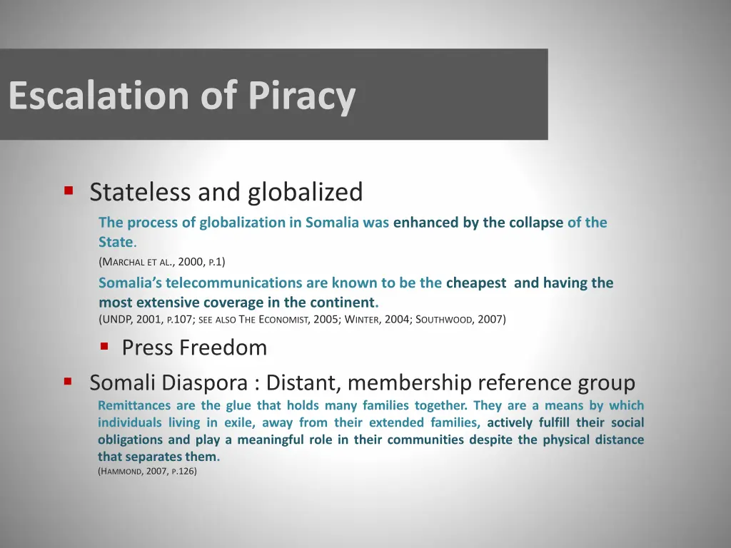 escalation of piracy