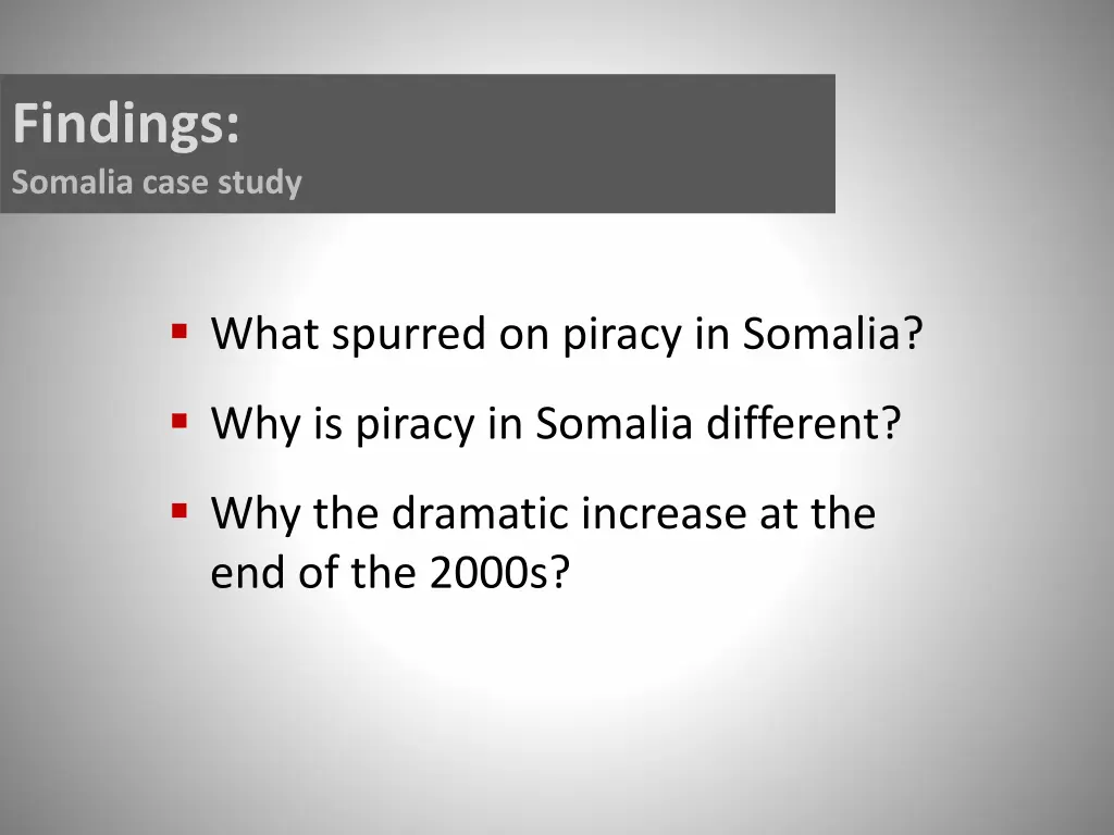 findings somalia case study