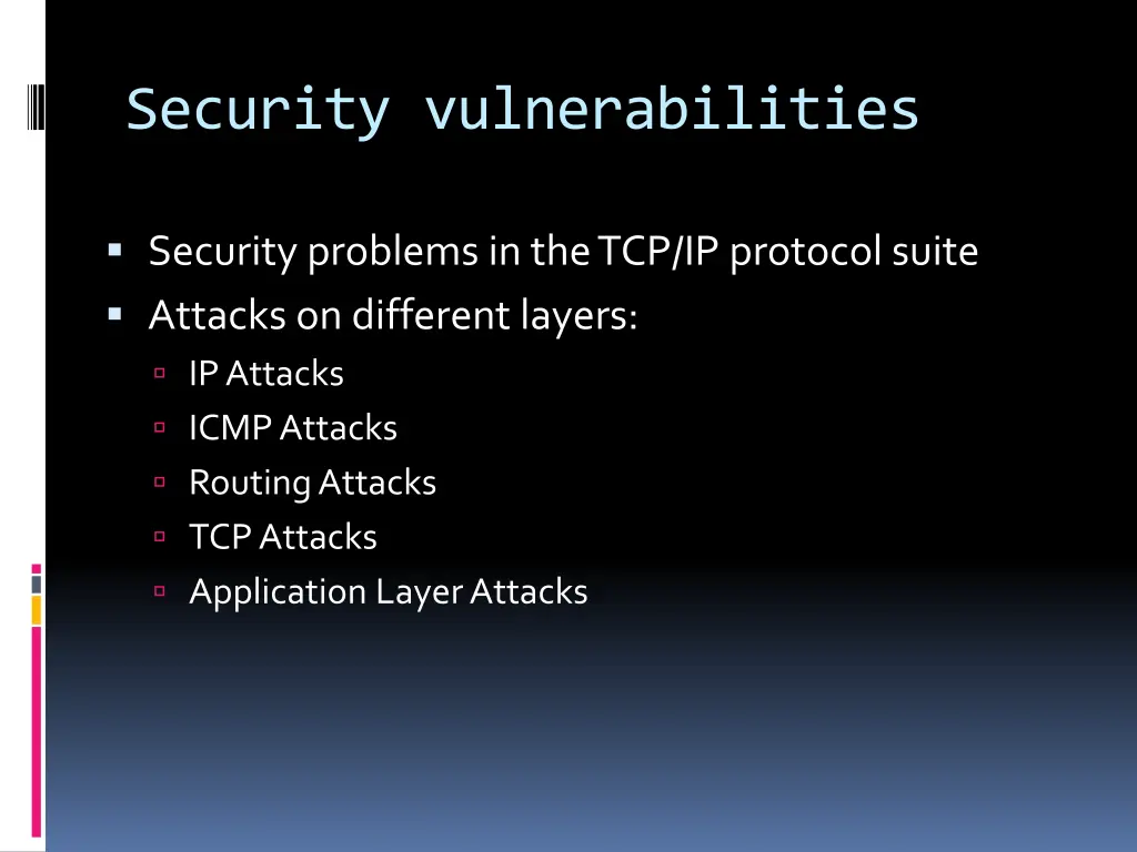 security vulnerabilities