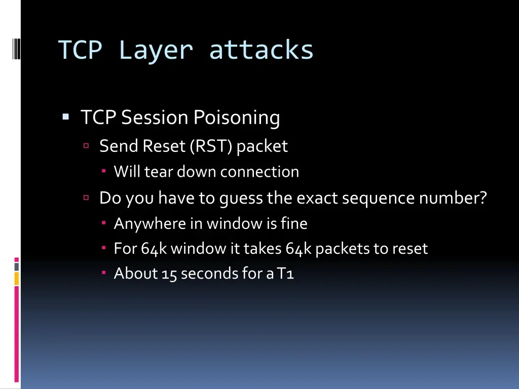 tcp layer attacks 2