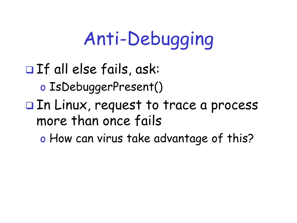 anti debugging 1