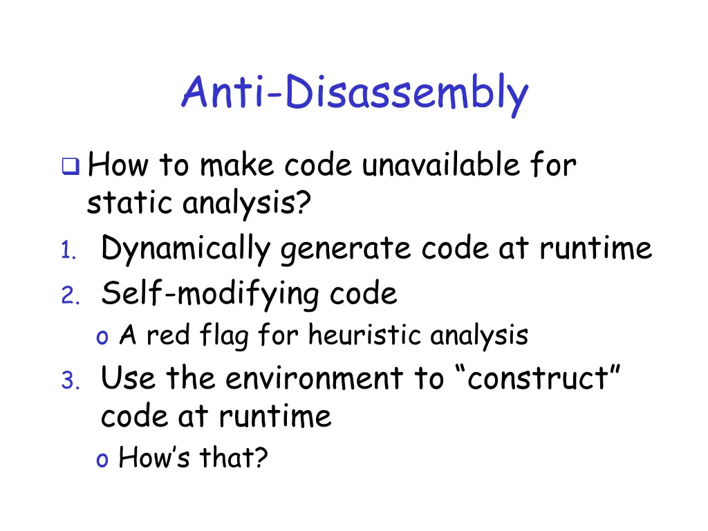 anti disassembly 2