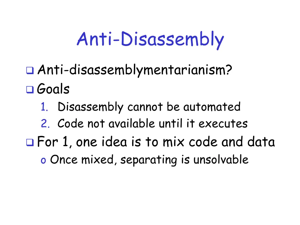 anti disassembly