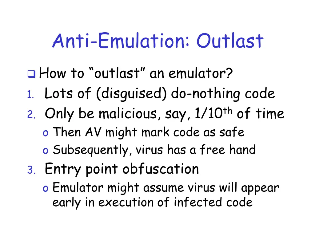 anti emulation outlast