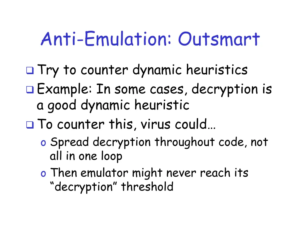 anti emulation outsmart