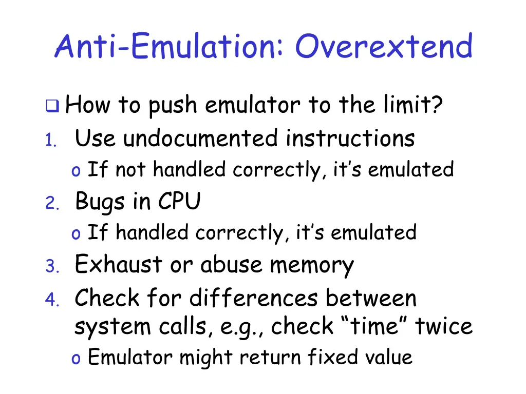 anti emulation overextend