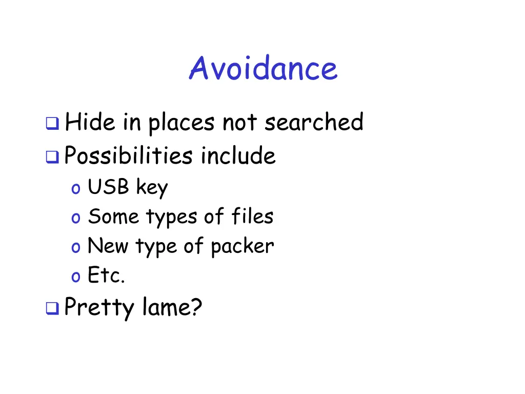 avoidance