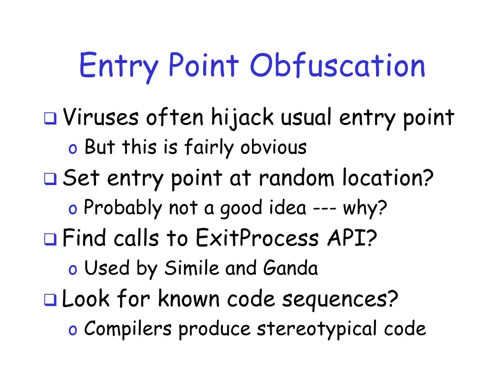 entry point obfuscation