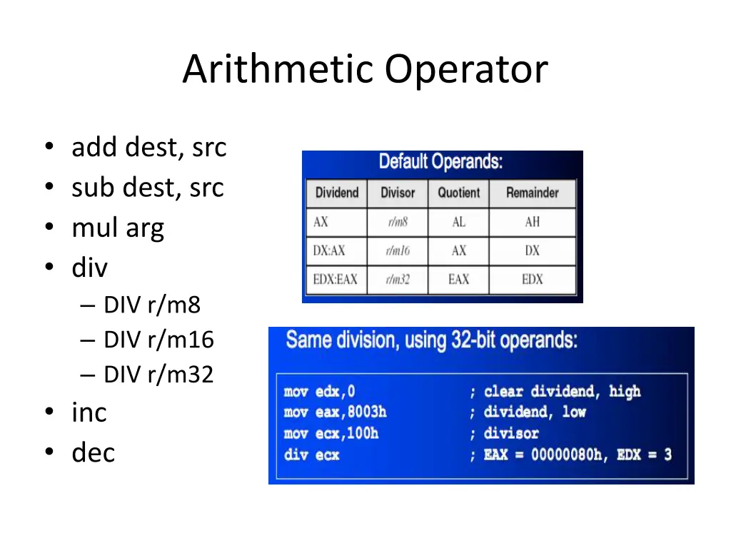 arithmetic operator