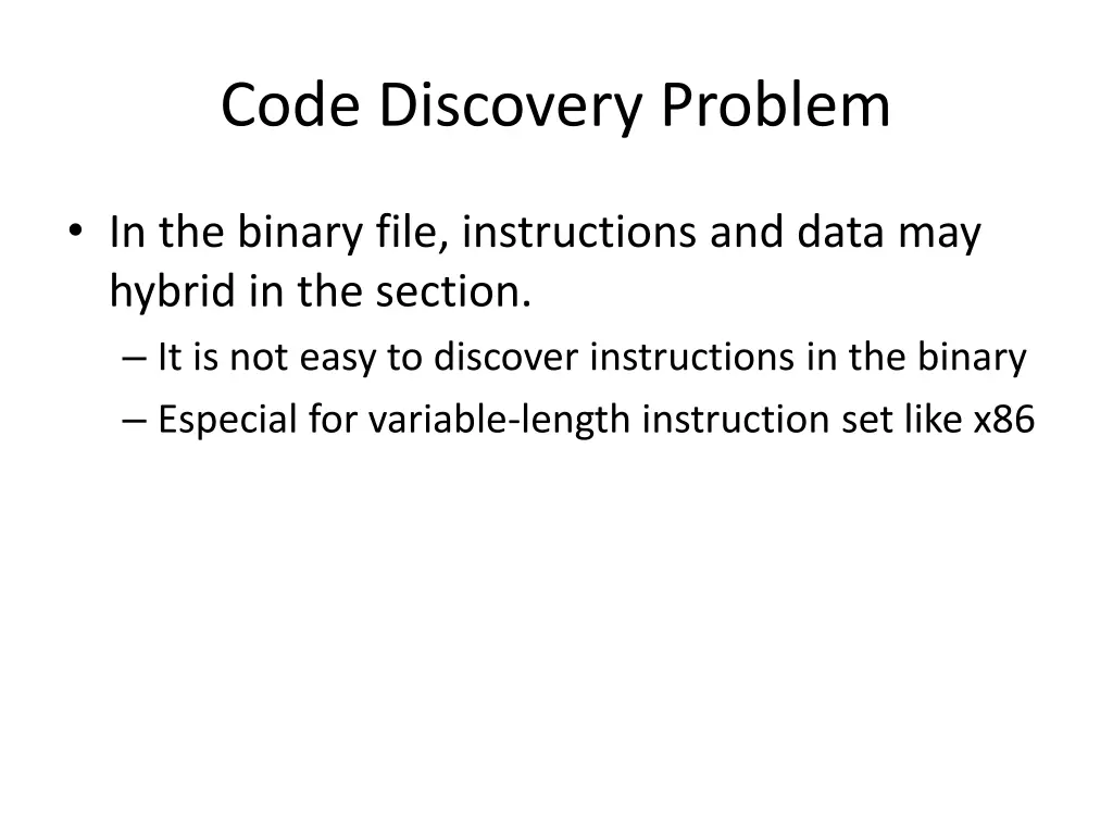 code discovery problem