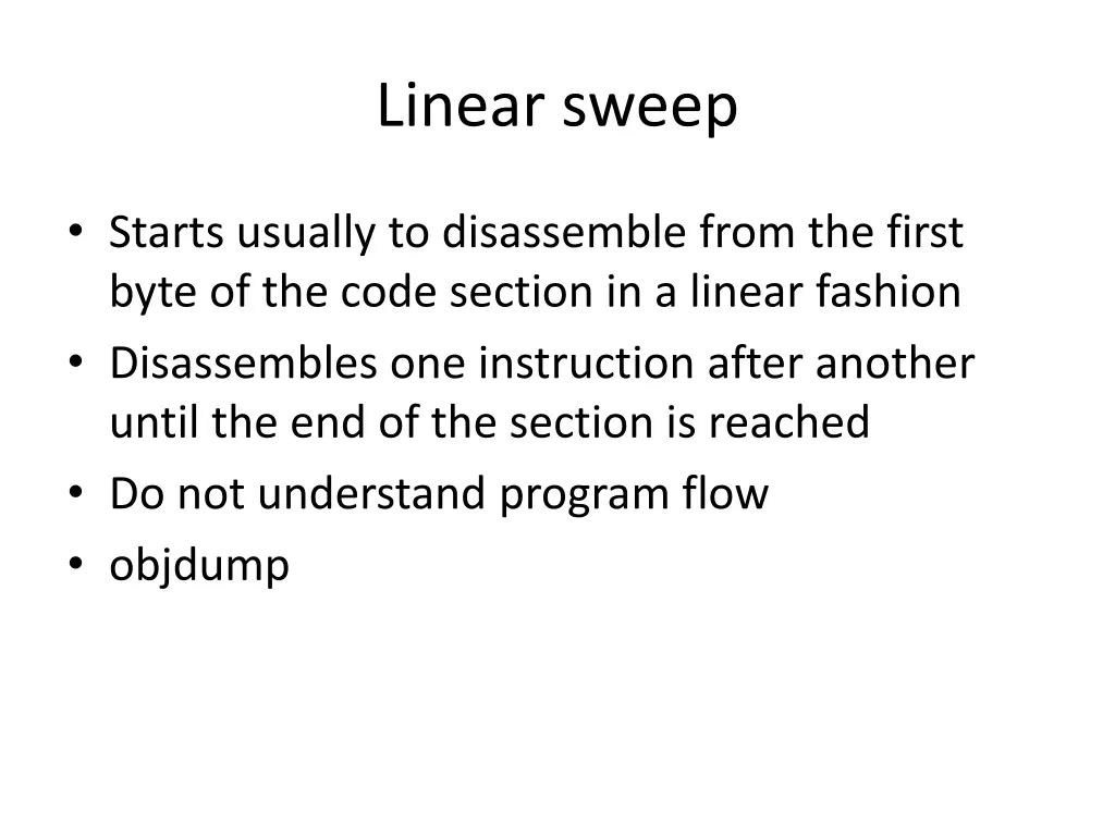 linear sweep