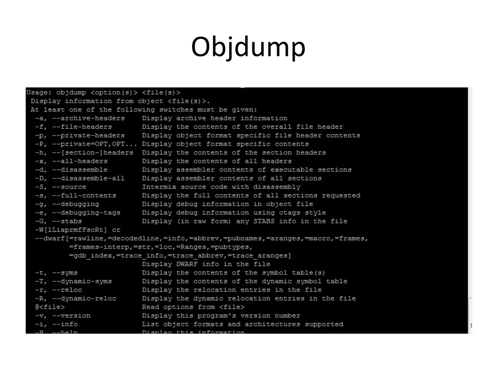 objdump