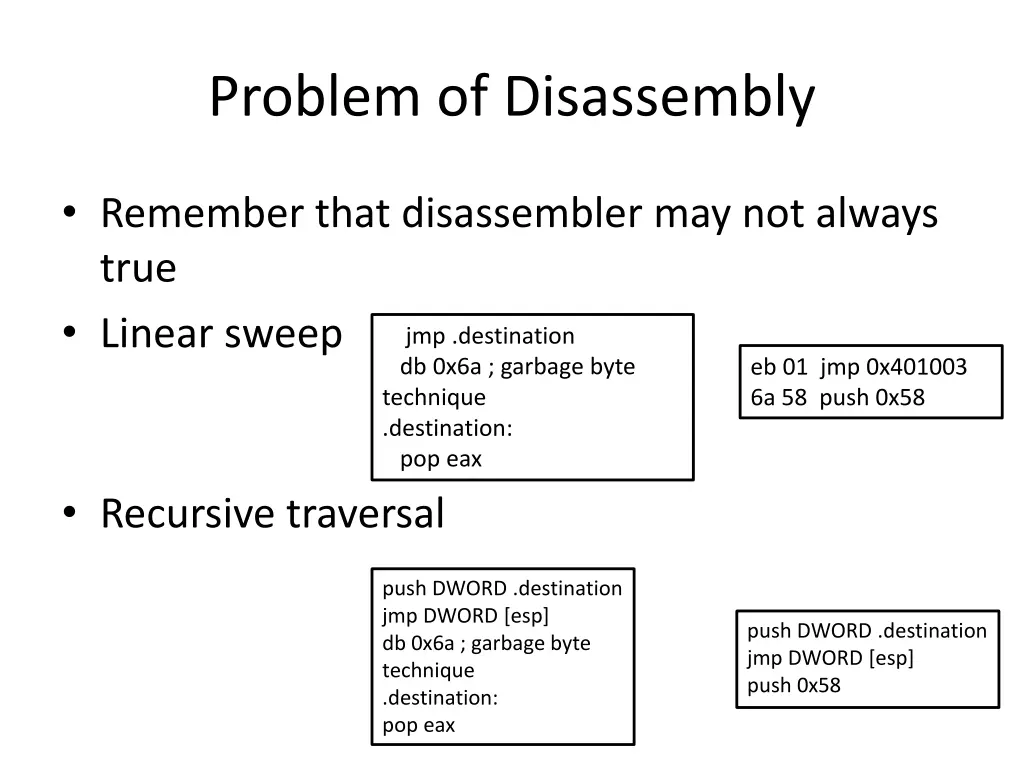 problem of disassembly