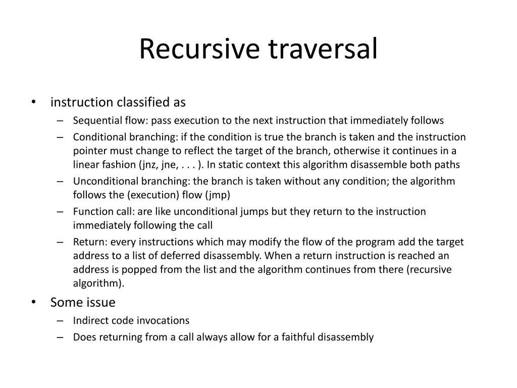 recursive traversal