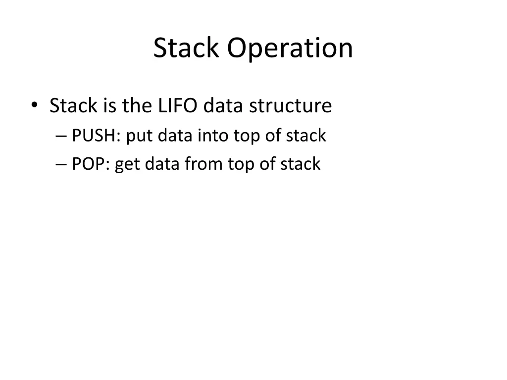 stack operation