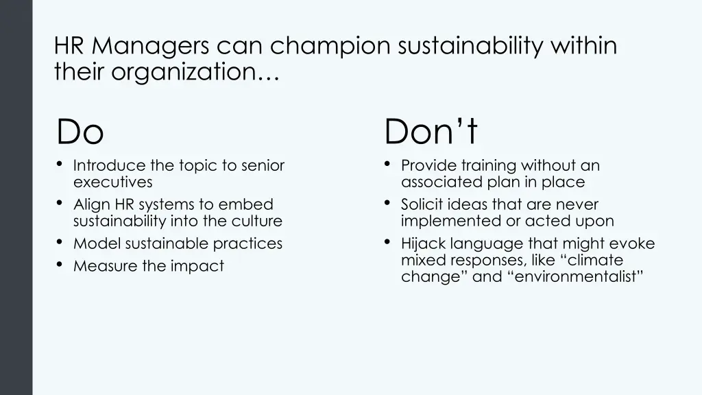 hr managers can champion sustainability within