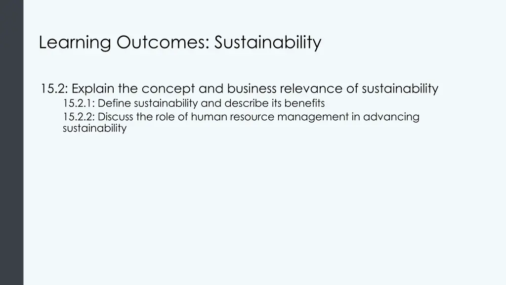 learning outcomes sustainability