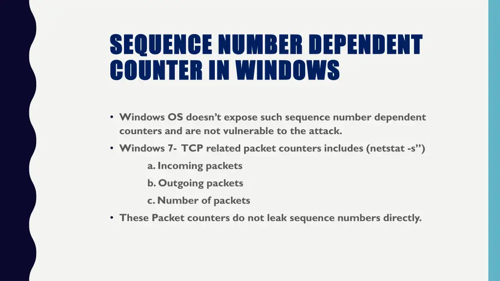 sequence number dependent sequence number 1