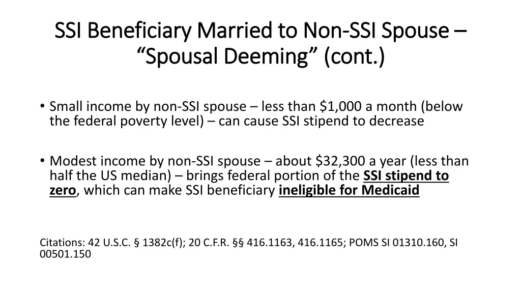 ssi beneficiary married to non ssi beneficiary 1