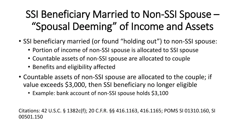 ssi beneficiary married to non ssi beneficiary