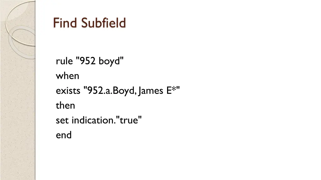 find subfield