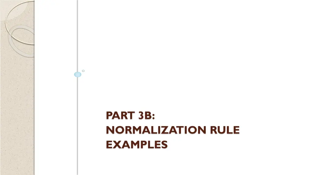 part 3b normalization rule examples