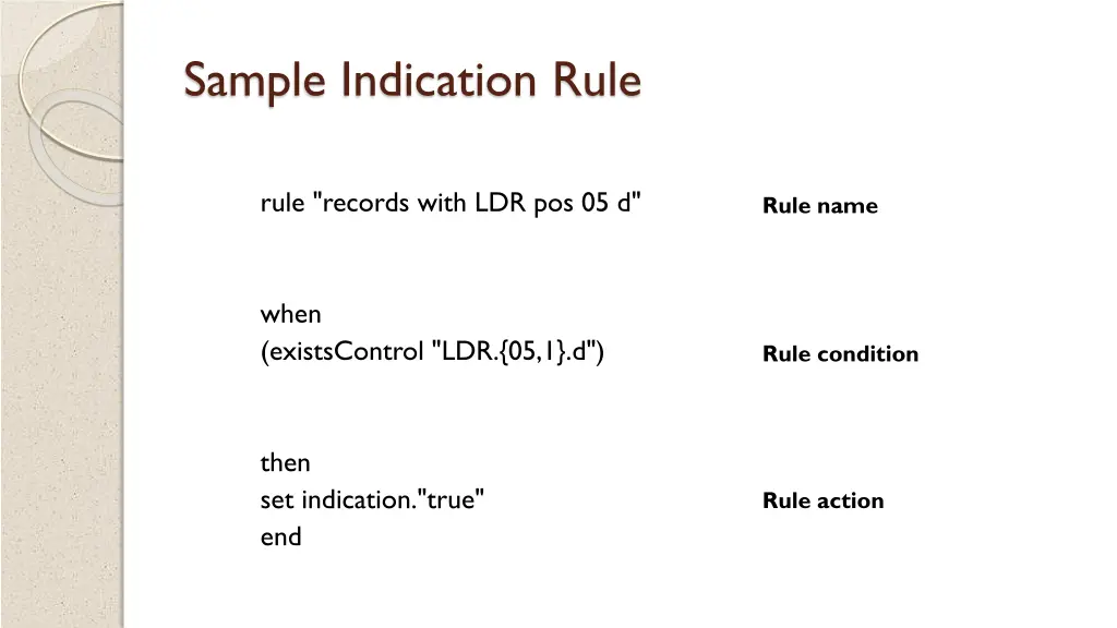 sample indication rule