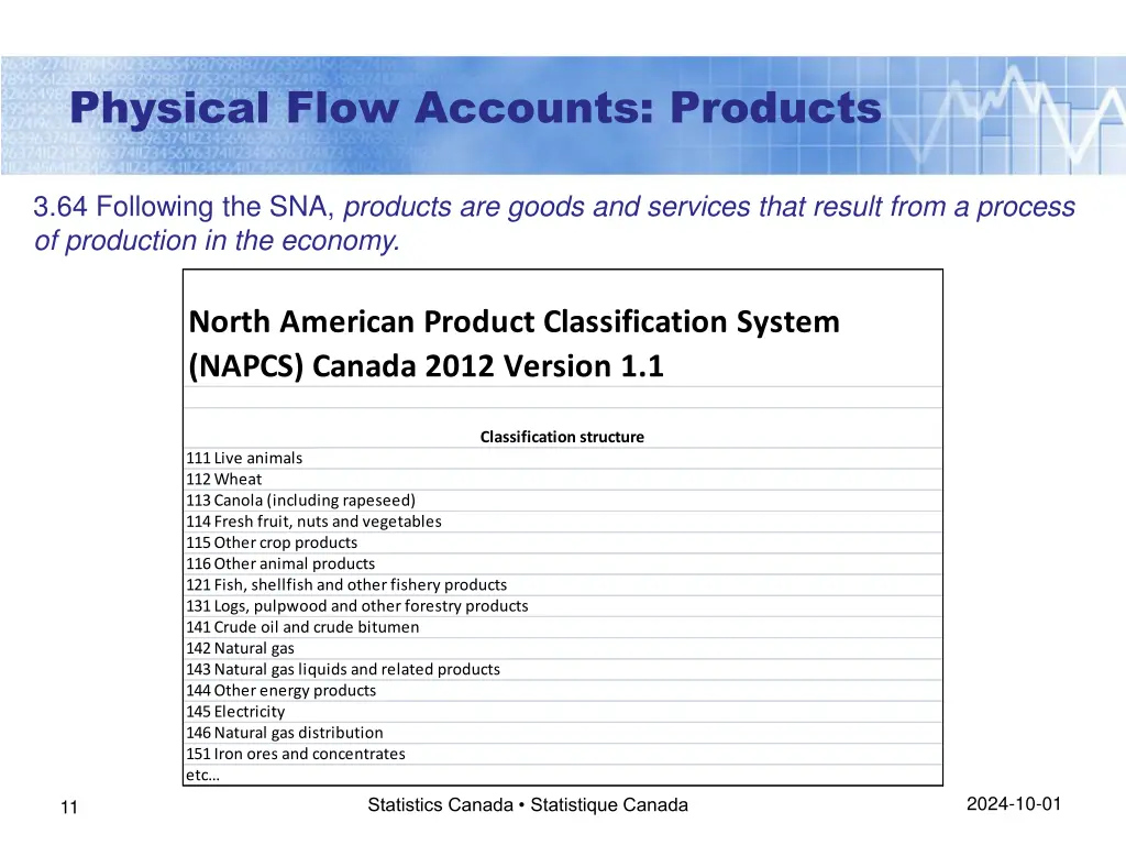 physical flow accounts products