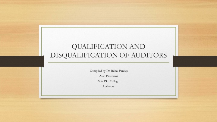 qualification and disqualification of auditors