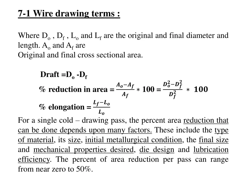 7 1 wire drawing terms