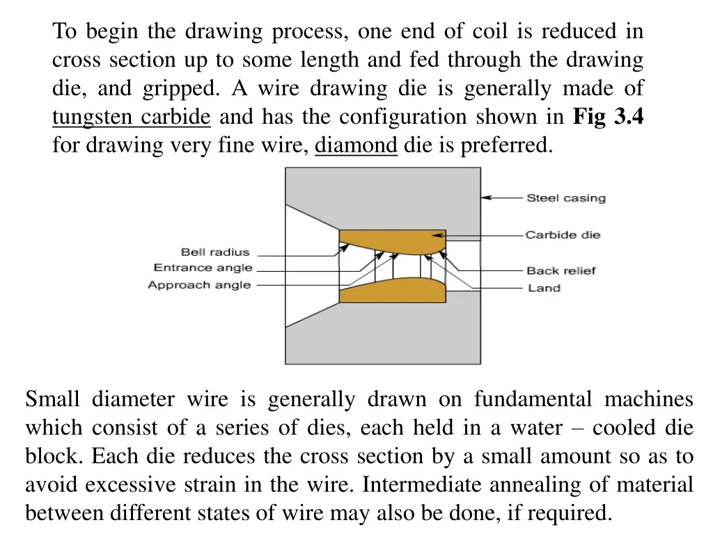 to begin the drawing process one end of coil